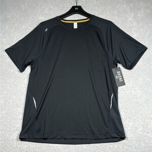 Rhone Extra Mile Shirt Mens Medium Black Athletic Performance Tee Short Sleeve